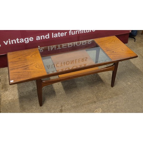 17 - A G-Plan Fresco teak and glass topped rectangular coffee table