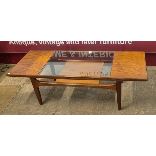 17 - A G-Plan Fresco teak and glass topped rectangular coffee table