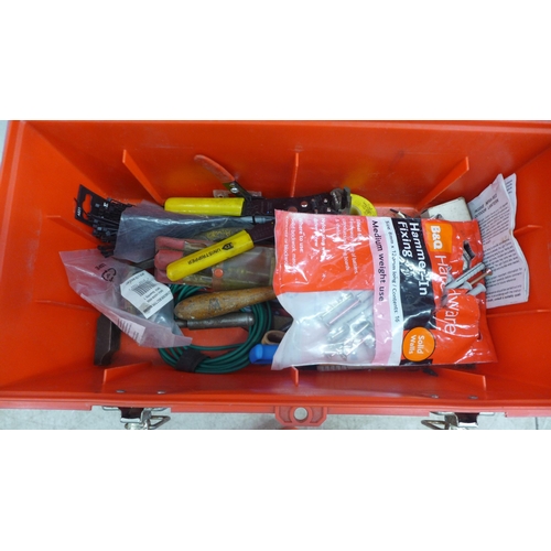 5020 - 3 plastic tool boxes, all sold with a selection of assorted hand tools