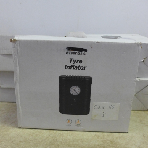 5022 - 5 x 12V tyre inflators, all boxed and a Plasplugs wall and floor heavy duty tile cutter and Triton 1... 