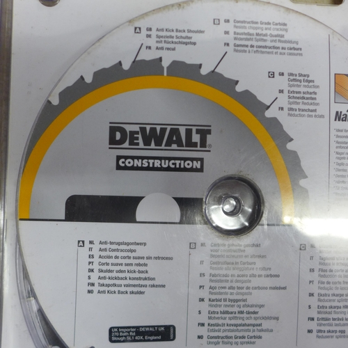 5036 - A set of 3 DeWalt 216mm x 30mm saw blades, sealed