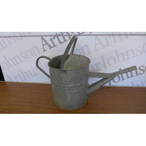 5160 - A galvanised steel watering can and bucket