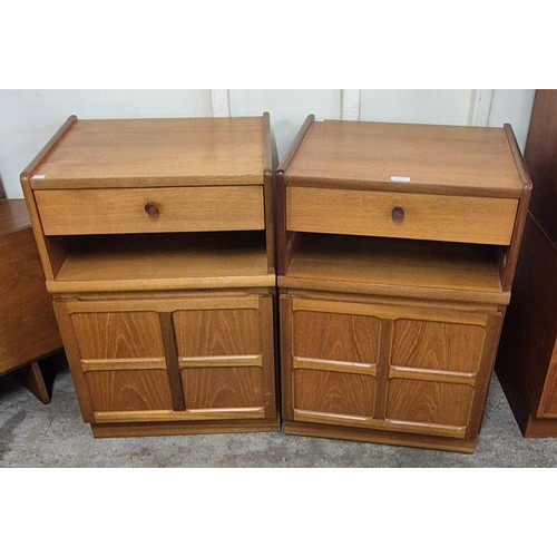 44 - A pair of Nathan Squares teak side cabinets