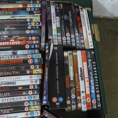 5041 - A box of horror genre DVDs including Hammer, Dracula, Halloween, Blair Witch, American Horror Story,... 