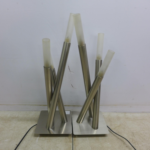 5048 - 2 chrome table lamps