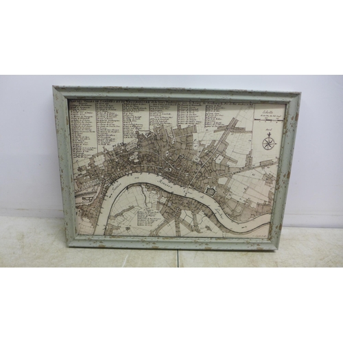 5052 - A framed print map of London