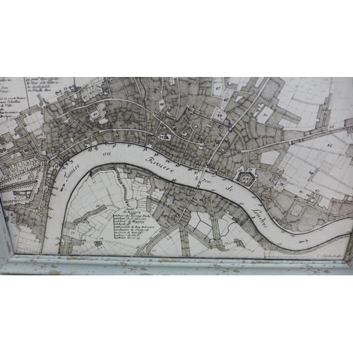 5052 - A framed print map of London