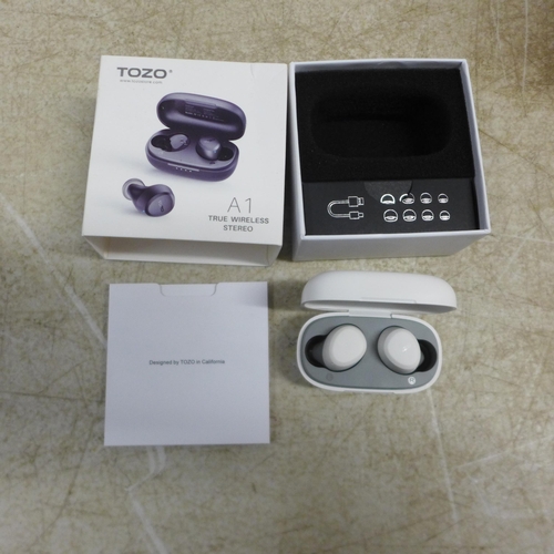 5057 - A box of 12 Tozo A1 earbuds, 6 Tozo A2 earbuds and 6 Tozo W1 wireless chargers