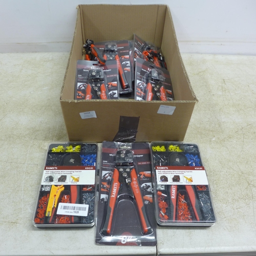 5059 - 11 Kaiweets wire strippers and 2 self adjustable wire crimping tool kits