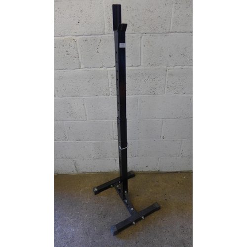 5180 - Two height adjustable weight lifting/squat rack stands with a ROX Advanced tech weightlifting belt