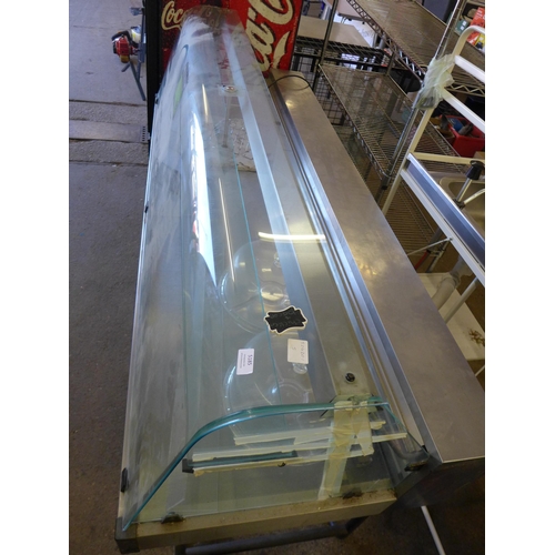 5185 - An IFI Pesaro-I glass display catering counter - 200cm x 100cm x 75cm  *This lot is subject to VAT