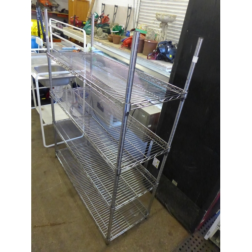 5189 - A four tier 155 x 120 x 46cm steel shelving rack