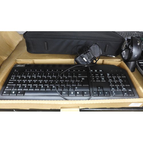 5070 - A quantity of PC keyboards and mice including a Microsoft Natural Wireless Ergonomic keyboard 7000 a... 