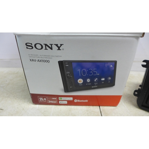 5086 - A Sony XAV-AX1000 AV receiver in car media display unit, unused and an Autel Maxi-Scan car OBD2 code... 