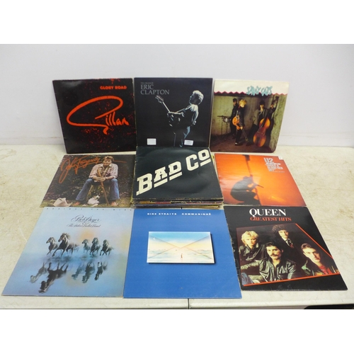 5087 - 20 various rock LPs including Dire Straits, U2, Stray Cats, Queen, Bad Company, Rolling Stones, etc.