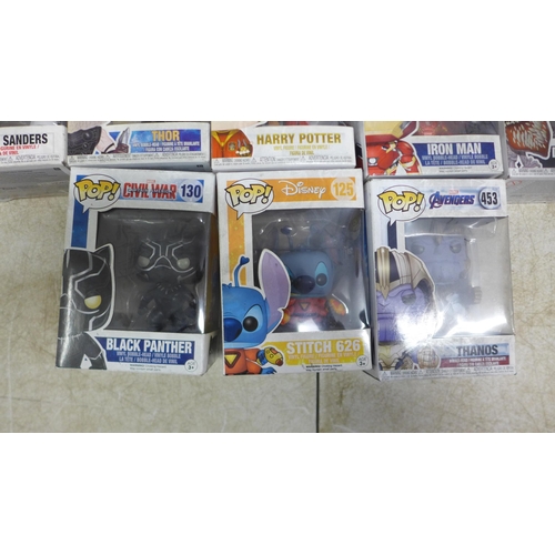 5088 - A collection of 15 Funko Pop vinyl figures, mostly Marvel and Disney