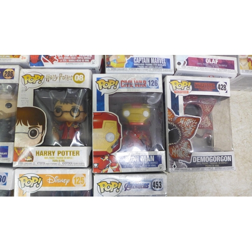 5088 - A collection of 15 Funko Pop vinyl figures, mostly Marvel and Disney