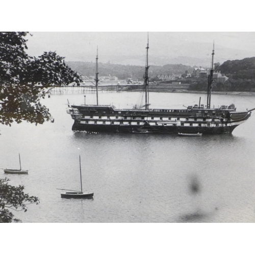 1009 - A framed and mounted picture of HMS Conway circa 1935, Naval Training Ship **PLEASE NOTE THIS LOT IS... 