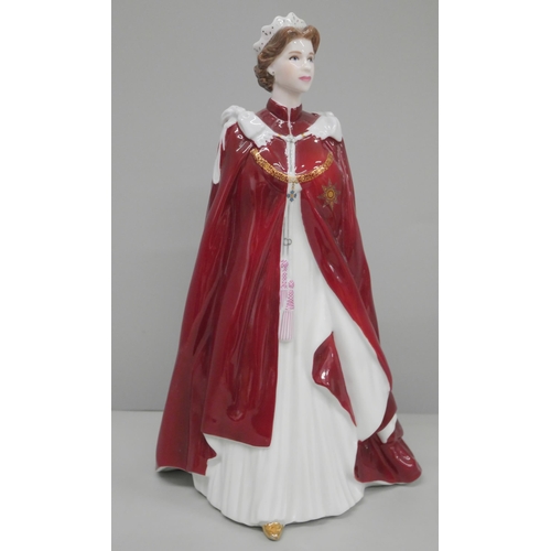 605 - A Royal Worcester figure, In Celebration of The Queen's 80th Birthday 2006