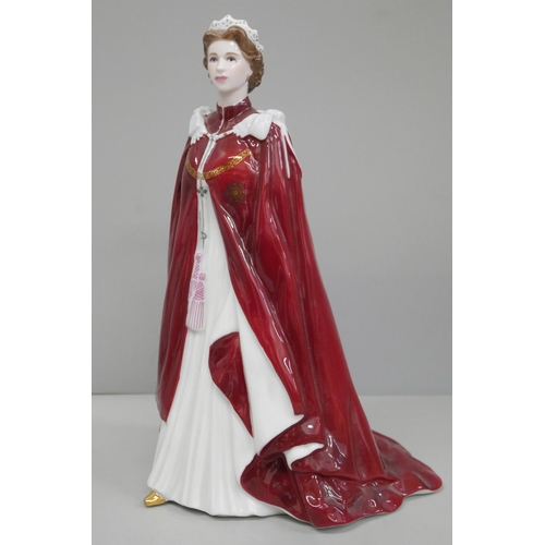 605 - A Royal Worcester figure, In Celebration of The Queen's 80th Birthday 2006