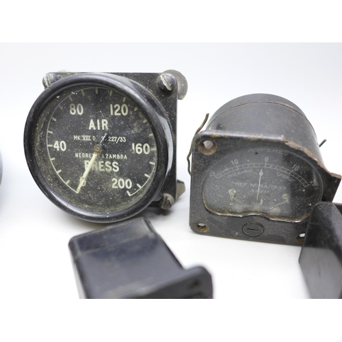 612B - A collection of aviation dials and other assorted parts