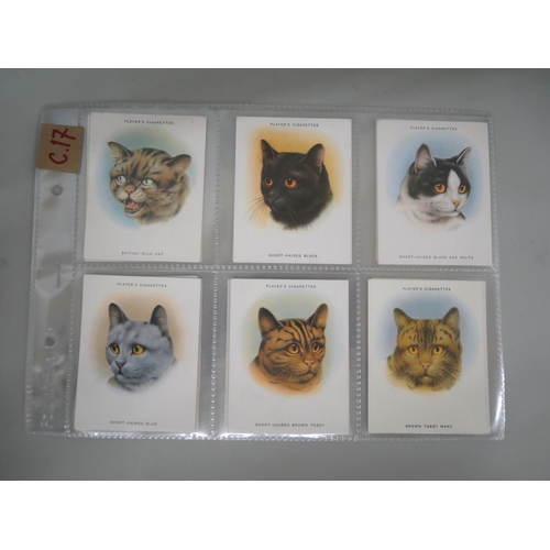 633 - Cigarette cards; three sets - Player's Cats (24), Player's Regimental Uniforms (50) and Player's Dru... 