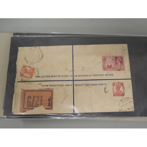 643 - Stamps; an album of King George VI Commonwealth first day covers and postal history - 50 items