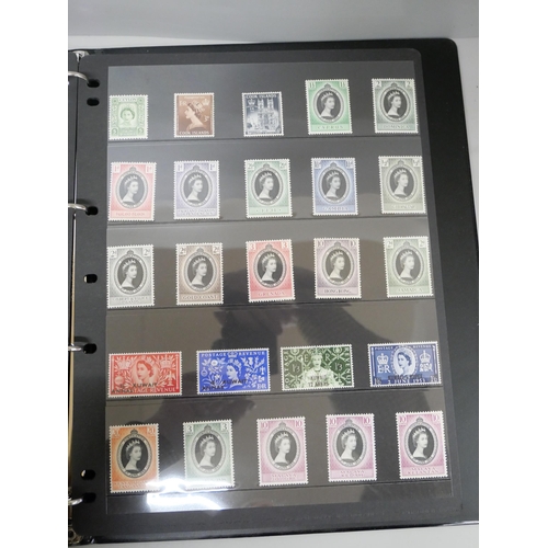 659 - Stamps; Harrington and Byrne folder of Queen Elizabeth II Coronation stamps