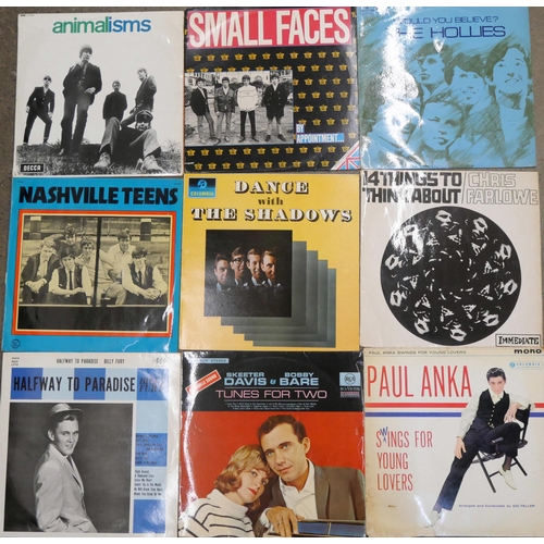 670 - Fifteen LP records, mainly 1960s pressings, Animals, Small Faces, Chris Farlowe, etc.