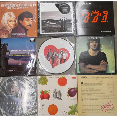 683 - Fifteen LP records, mixed genre, Captain Beefheart, The Police, Pink Floyd, etc.