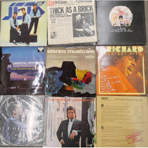 683 - Fifteen LP records, mixed genre, Captain Beefheart, The Police, Pink Floyd, etc.