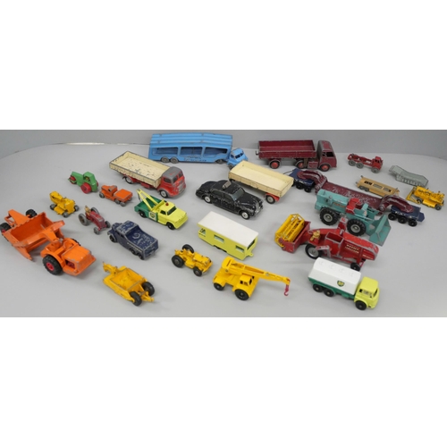 688 - A box of playworn Corgi, Dinky and Lesney die-cast model vehicles