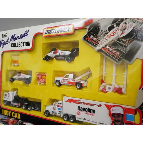 695 - Two vintage Matchbox The Nigel Mansell collection F1 and Indy Car vehicle sets