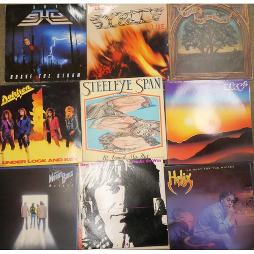 703 - Twenty five 1980s LP records, mainly rock/metal, Y&T, Helix, Dokken, Mind Funk, Ratt, etc.