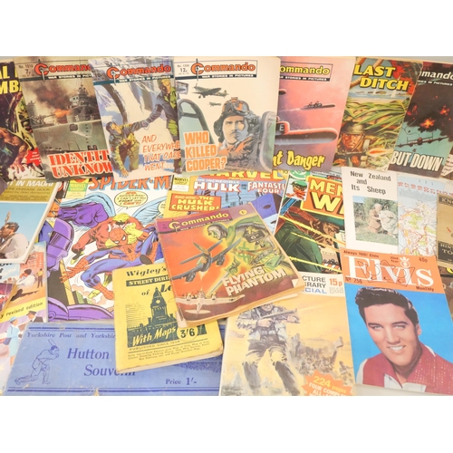 706 - A box of ephemera, Battle Picture Library, Elvis Monthly, comics, etc.