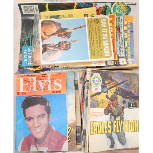 706 - A box of ephemera, Battle Picture Library, Elvis Monthly, comics, etc.