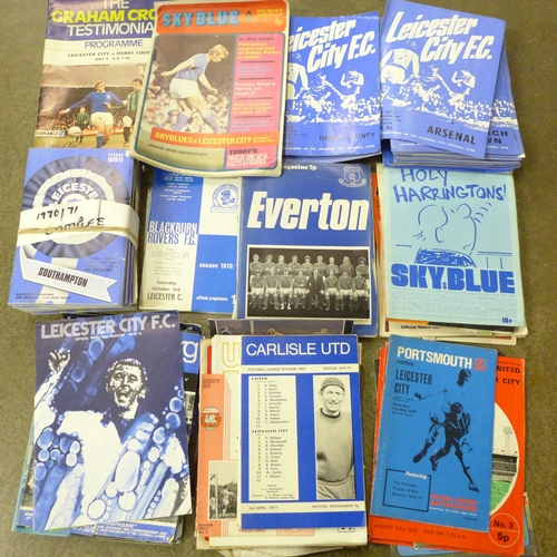 708 - A large collection of 1970s football programmes including Leicester City