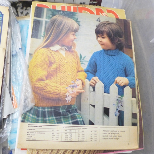 715 - A large collection of mixed knitting and sewing patterns, haberdashery ephemera, mid 20th century on... 