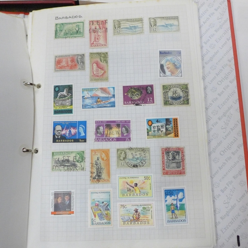 716 - Four albums of stamps, Russia, Middle East, West Indies, North and South America, Commonwealth count... 