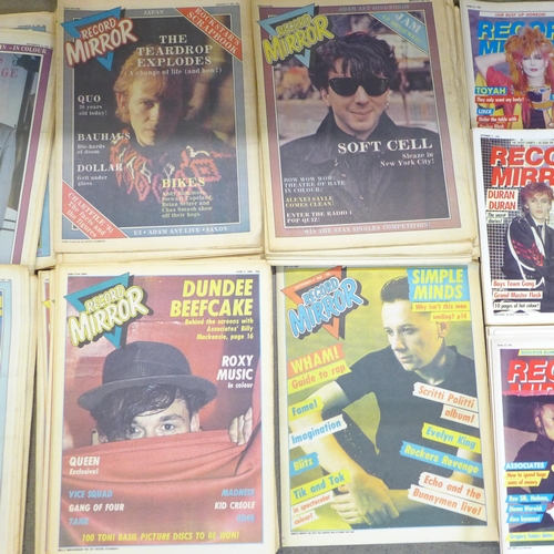 717 - Record Mirror magazines from 22nd Aug 1981 to 26th Dec 1981 (17) and for 1982, except issue for 30th... 