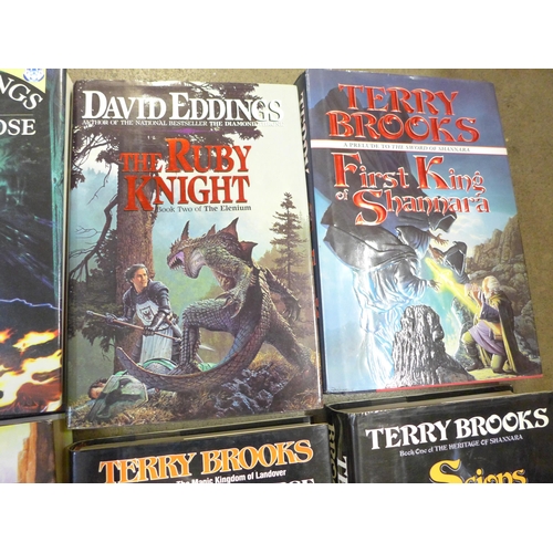 769 - A collection of books by Terry Brooks, David Eddings, Brian Daley, Raymond E Feist