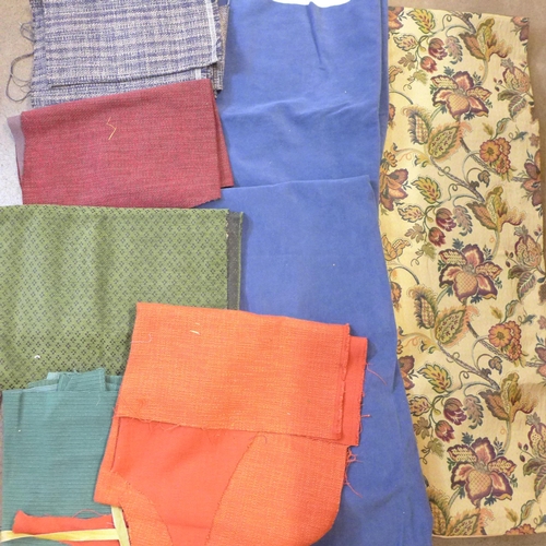 772 - A selection of upholstery and curtain fabrics, two lengths, 3 metres plus