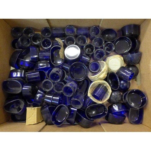 773 - A box of Bristol blue glass liners