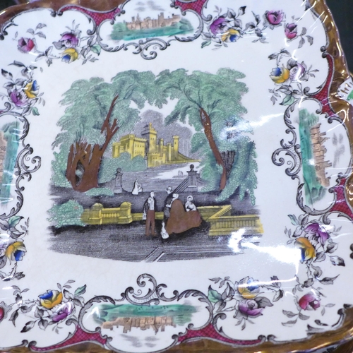 776 - A Mason's Ironstone china serving plate, three bread and butter plates, two dinner plates, one with ... 