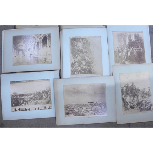 777 - A folder of 56 19th century albumen prints, including many Napoleonic wars, Palace of Versaille, Wor... 