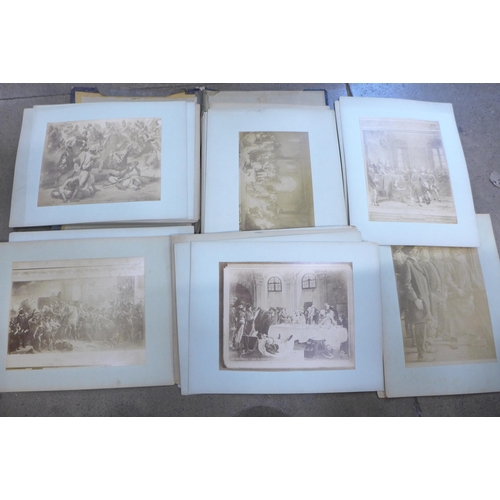 777 - A folder of 56 19th century albumen prints, including many Napoleonic wars, Palace of Versaille, Wor... 