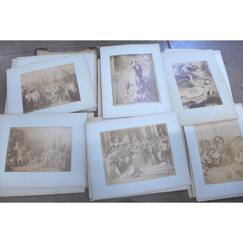 777 - A folder of 56 19th century albumen prints, including many Napoleonic wars, Palace of Versaille, Wor... 