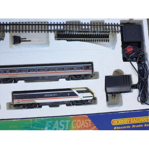 779 - A Hornby Railways Intercity 225 00 gauge train set, lacking track layout