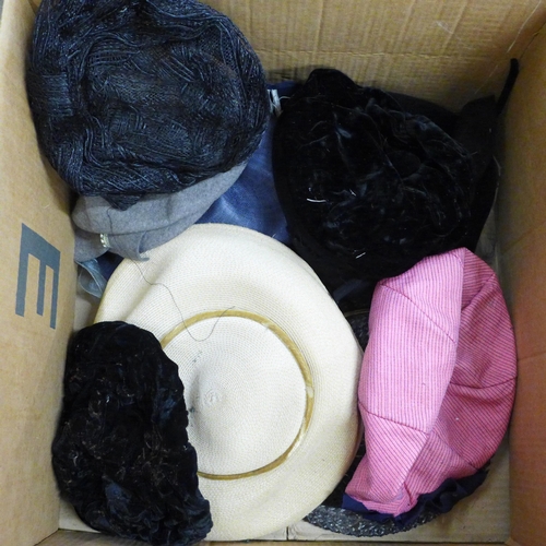 781 - A box of eighteen lady's vintage hats, Edwardian and later