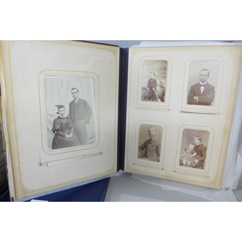 786D - Two albums of Victorian carte de visites and an album of wartime and naval photographs